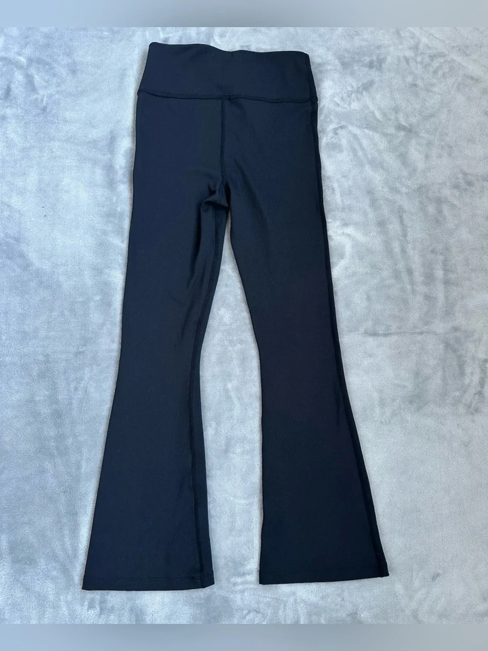 Nike Black Girls' Flare Athletic Leggings with White Swoosh